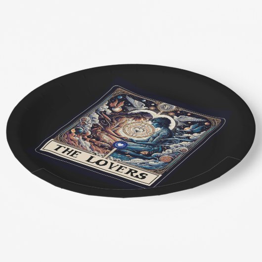 Assiettes En Carton LES AMOUREUX Tarot Céleste Homme & Femme Âmes sœur (Angle)