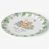 Assiettes En Carton Les animaux de Safari mignons Wild Un baby shower (Angle)