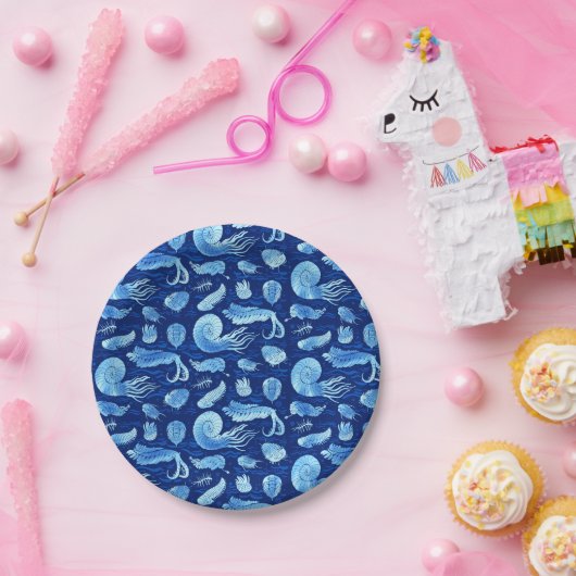 Assiettes En Carton Les animaux marins anciens : Trilobites, Anomaloca (Fête)