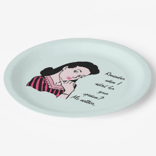 Assiettes En Carton les années 50 Femme Sarcasme