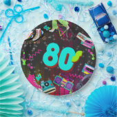 Assiettes En Carton Les années 80 rétro, rétro, n'importe quel âge (Fête)