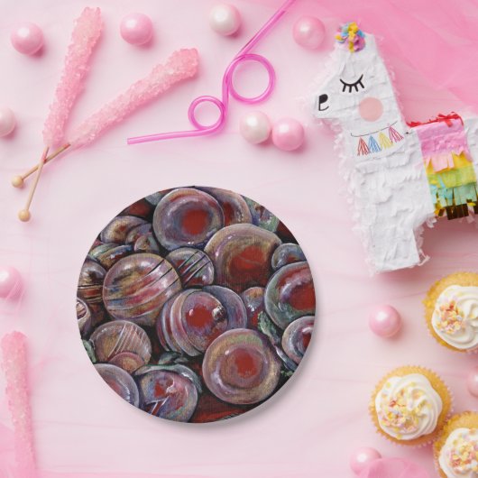 Assiettes En Carton Les balles de Noël rouges (Fête)