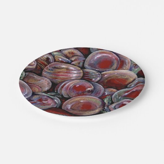 Assiettes En Carton Les balles de Noël rouges (Angle)