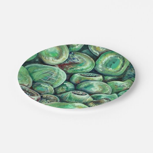 Assiettes En Carton Les balles de Noël vertes (Angle)