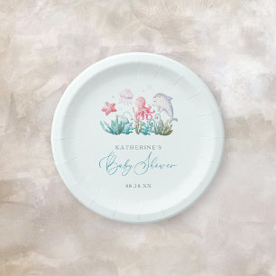 Assiettes En Carton Les Beaux Animaux Océaniques Sous Le Baby shower S