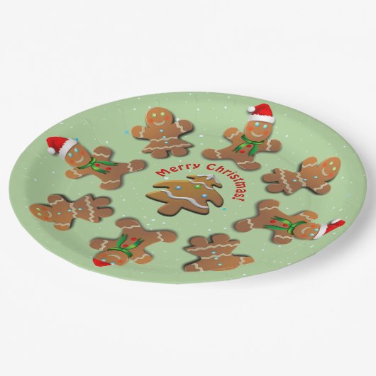 Assiettes En Carton Les biscuits en pain d'épice fêtent Noël (Angle)