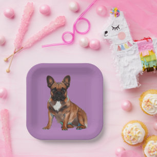 Assiettes En Carton Les Bulldogs français.