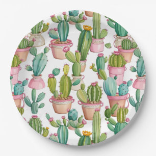Assiettes En Carton Les cactus lumineux et amusants