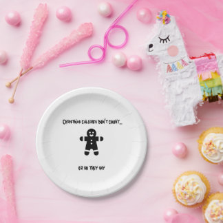 ASSIETTES EN CARTON LES CALORIES DE NOËL NE COMPTENT PAS