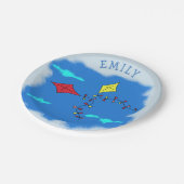 Assiettes En Carton Les cerfs-volants dans le ciel bleu (Angle)