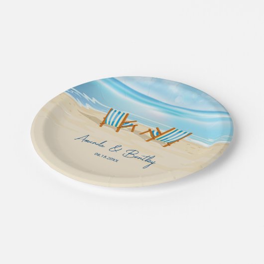 Assiettes En Carton Les chaises de plage Ocean Shore (Angle)