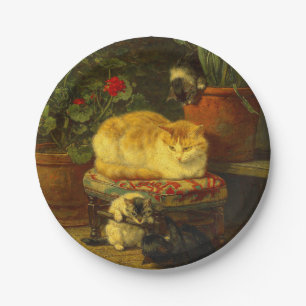 Assiettes En Carton Les chatons en jeu