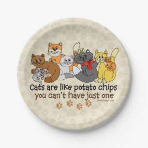 Assiettes En Carton Les chats sont comme des chips