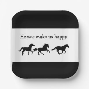 Assiettes En Carton Les chevaux nous rendent heureux Citation amusante