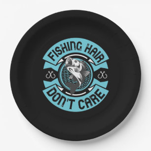 Assiettes En Carton Les Cheveux De Pêche Fisher Ne S'En Soucie Pas