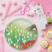 Assiettes En Carton Les chutes de neige en floraison et un hérisson (Fête)