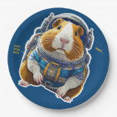 Assiettes En Carton Les Cochons de Guinée dans l'espace ! Explorateur (Devant)