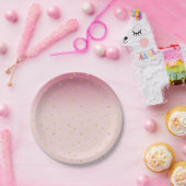 Assiettes En Carton Les coeurs d'or rougissent Ombre rose (Fête)