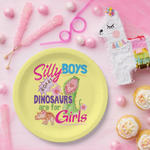 Assiettes En Carton Les Dinosaures des Garçons idiots sont pour les Fi