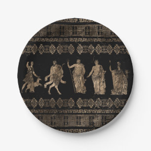 Assiettes En Carton Les divinités grecques et l'ornement de Meander