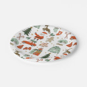 Assiettes En Carton Les Doodles de Noël Cuisine en papier de Noël (Angle)