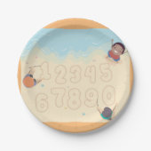 Assiettes En Carton Les Enfants Écrivent Des Numéros Dans Les Plaques (Devant)