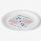 Assiettes En Carton Les étoiles patriotiques de Dieu bénissent l'Améri (Angle)