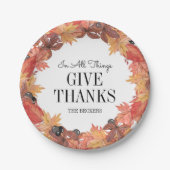 Assiettes En Carton Les Feuilles D'Automne Remercient Les Plaques Papi (Devant)