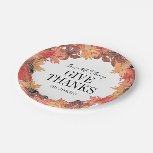 Assiettes En Carton Les Feuilles D'Automne Remercient Les Plaques Papi (Angle)