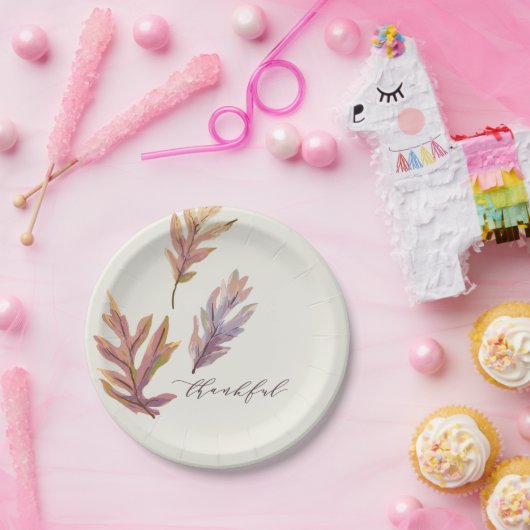 Assiettes En Carton Les feuilles d'automne remercient Thanksgiving (Fête)