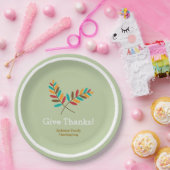 Assiettes En Carton Les Feuilles D'Automne Remercient, Thanksgiving Pe (Fête)