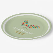 Assiettes En Carton Les Feuilles D'Automne Remercient, Thanksgiving Pe (Angle)