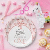 Assiettes En Carton Les filles veulent juste être un garçon rose premi (Fête)