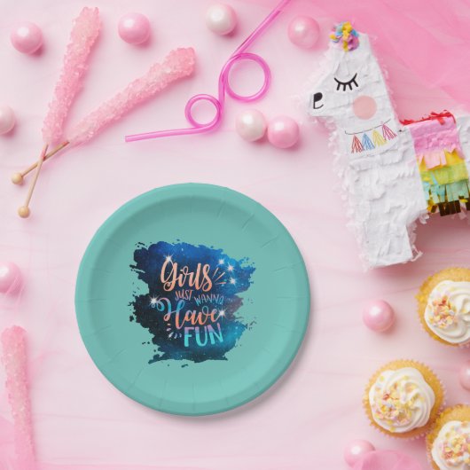 Assiettes En Carton Les filles veulent juste s'amuser (Fête)