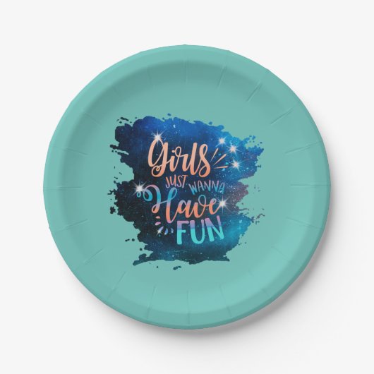 Assiettes En Carton Les filles veulent juste s'amuser (Devant)