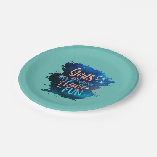 Assiettes En Carton Les filles veulent juste s'amuser (Angle)