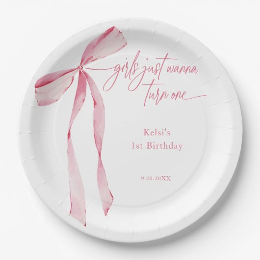 Assiettes En Carton Les filles veulent juste tourner un cou rose 1er a (Devant)