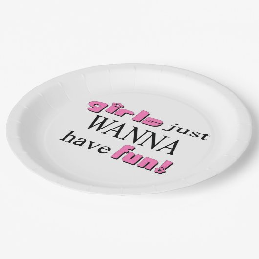 Assiettes En Carton Les Filles Veux Juste S'Amuser ! (Angle)