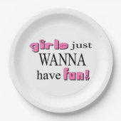Assiettes En Carton Les Filles Veux Juste S'Amuser ! (Devant)
