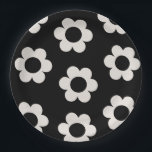 Assiettes En Carton Les Fleurs 02 Fleurs Rétro Florales Noires Et Blan<br><div class="desc">Impression Florale Abstraite - Les Fleurs - Motif Fleur Noir Et Blanc.</div>