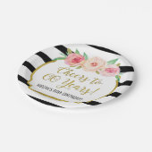 Assiettes En Carton Les fleurs de Black Stripes célèbrent l'anniversai (Angle)