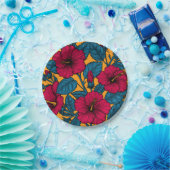 Assiettes En Carton Les fleurs d'Hibiscus (Fête)