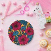 Assiettes En Carton Les fleurs d'Hibiscus (Fête)