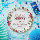 Assiettes En Carton Les flocons de neige de Noël Poinsettia Mangez Boi (Fête)