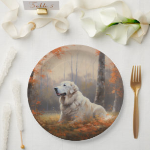 Assiettes En Carton Les grandes Pyrénées à l'automne Feuilles automne