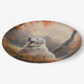 Assiettes En Carton Les grandes Pyrénées à l'automne Feuilles automne  (Angle)