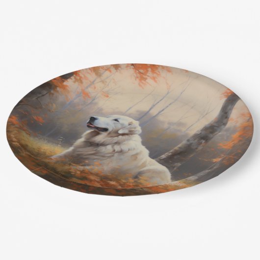 Assiettes En Carton Les grandes Pyrénées à l'automne Feuilles automne (Angle)