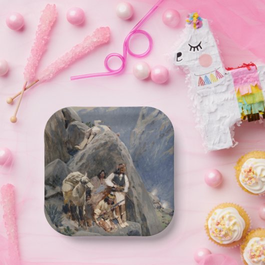 Assiettes En Carton Les guerriers d'Apache : une embuscade sur la cava (Fête)