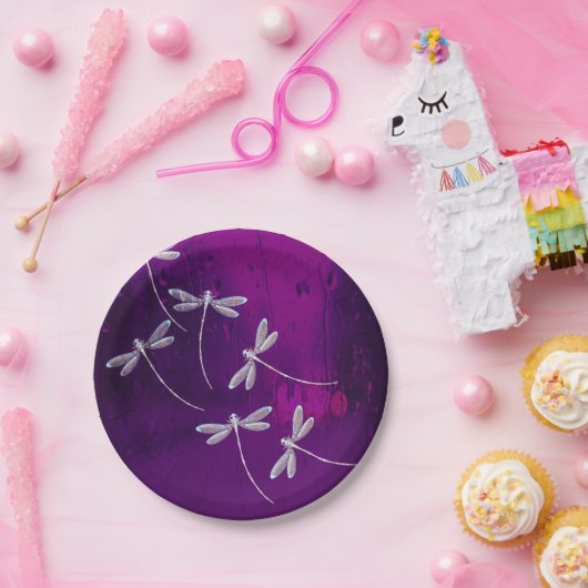 Assiettes En Carton Les libellules dans l'eau (Fête)