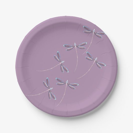 Assiettes En Carton Les libellules en vol (Devant)